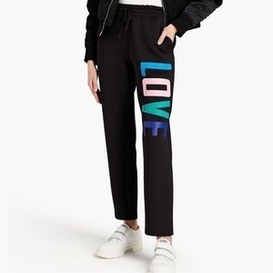 Love Moschino Scuba Logo Print Drawstring Track Pants NWT
